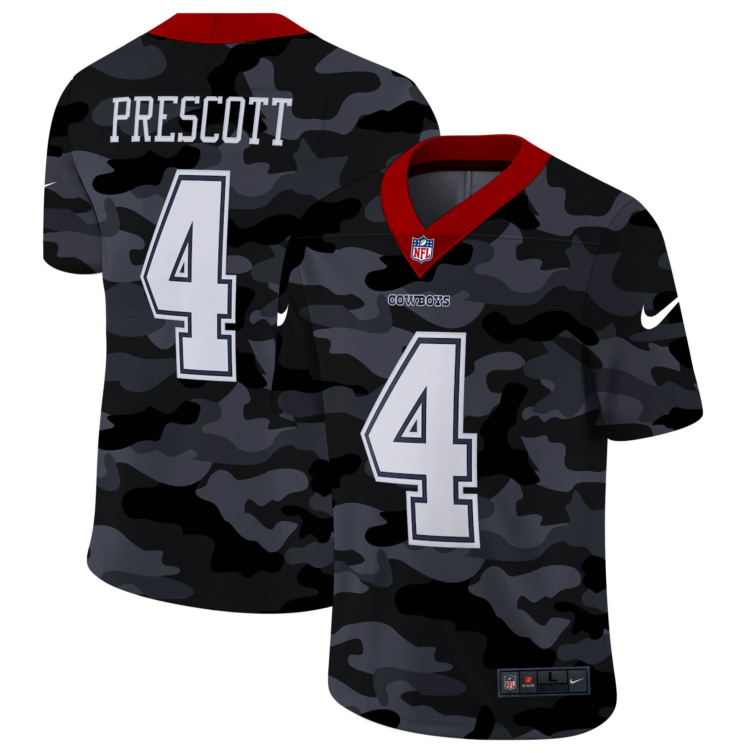 Men Dallas cowboys #4 Prescott 2020 Nike Camo Salute to Service Limited NFL Jerseys->dallas cowboys->NFL Jersey